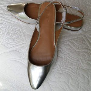 J Crew Metallic flats size 9 New without tags